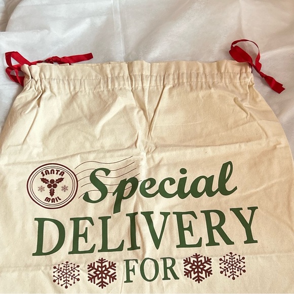 Christmas Gift Bag Extra Large Canvas with Ribbon tie closure 39x27.5 inches New - Picture 3 of 6